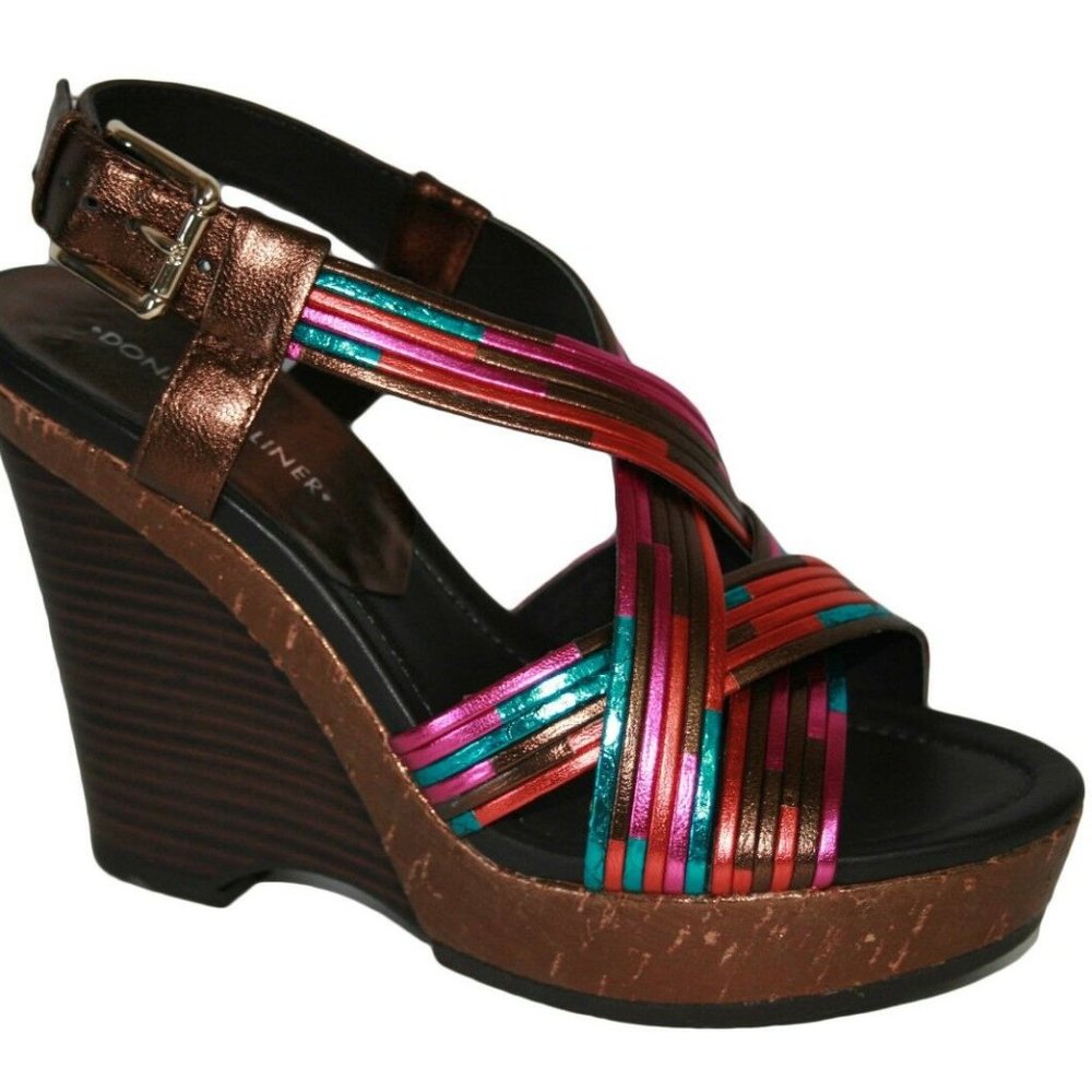 Donald J Pliner Doris Wedge Sandals 8.5 M